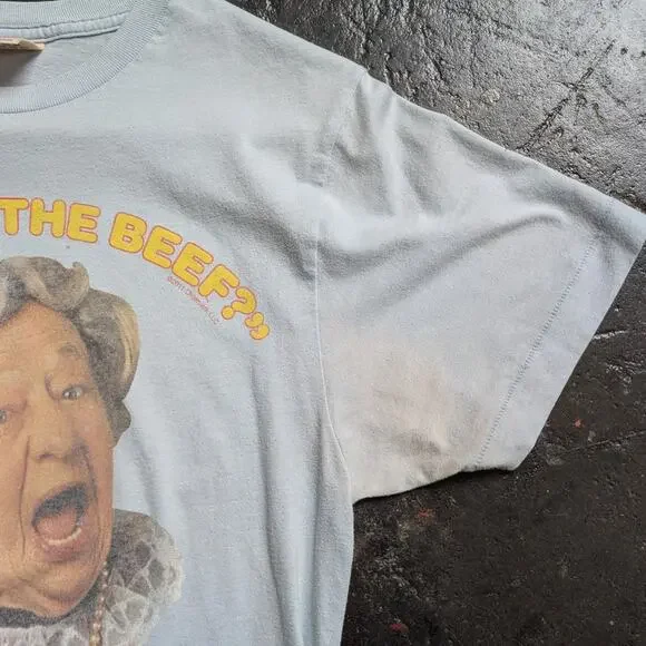 Retro Graphic Tee Vintage Vibe Oversize Funny Tshirt Y2K Pastel Blue Top Small - Picture 8 of 9